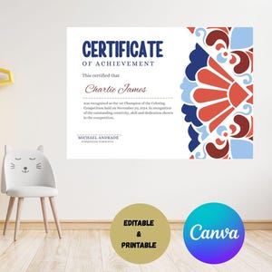 Editable Certificate Of Completion, Canva Template, Printable Course Completion Certificate, Beauty Award, DIY Artist Training Certificate.