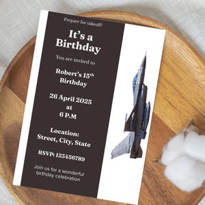 Air Force Invitation birthday Party Invitation, Military Invitation, Air Force Enlistment birthday Invite, Editable Canva Template Army.