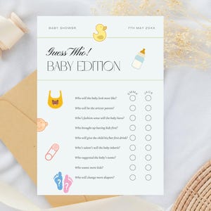 Guess Who Mommy or Daddy Game: Baby Shower (Digital Download)