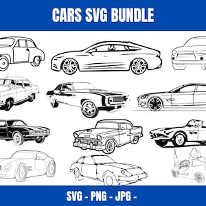 Classic Car SVG Bundle, Car Svg Bundle, Retro Car Silhouette Svg, Sports Car Svg, Classic Car Vector, Car Clipart, Vintage Car, Car Cricut.