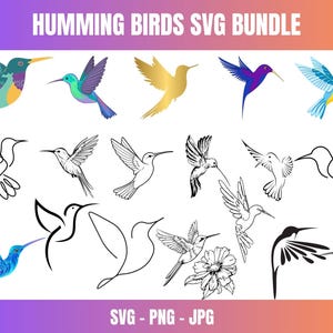 Hummingbird Svg Bundle, Flower Bouquet Svg, Floral Humming bird Svg, Bird Svg, Hummingbird Clipart, Hummingbird Svg, Files for Cricut