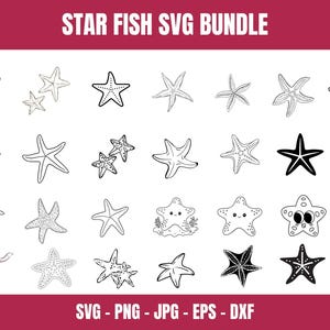 Starfish SVG Bundle: Beach Clipart for Cricut, Mugs, Stickers (Digital Download)