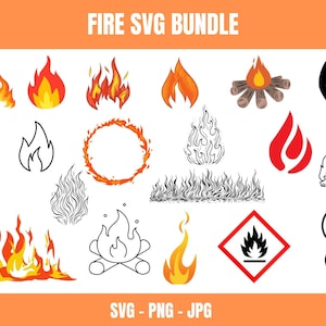 Fire Flame SVG Bundle, Fire Flame Clipart, Fire Svg Bundle, Fire Flames Svg, Flames Silhouette, Fire Flames Cut Files For Circut, Fire Svg.