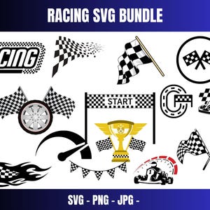 Checkered Race Flag SVG Bundle: Racing Cut Files (Instant Download)