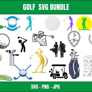 Golf SVG PNG Bundle| Golf Monogram Svg| Split Monogram Svg| Golf Name Frame| Golf Club Svg| Golf Ball Svg| Golf Cut files.