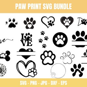 Paw Print SVG Bundle: Dog & Cat Paw Designs (Digital Download)
