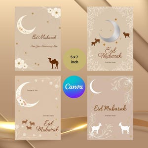 Eid Mubarak Cards: Printable Muslim Greeting Cards (Digital)