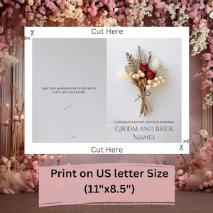 Personalized Wedding Card, Congratulations on Your Wedding Day, Mr & Mrs Card, Newlyweds, Bride and Groom, Wedding Card, Flower.