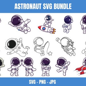 Astronaut Svg Png Bundle, Astronaut with rocket svg, kid astronaut svg, Universe Svg, Spaceman svg, Space SVG.