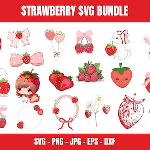Strawberry SVG Bundle: Fruits Clipart, Cut Files for Cricut (Instant Download)