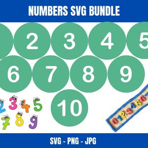 Numbers SVG Bundle: Simple Shapes Clipart (Digital Download)