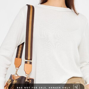 Bandoulière de sac à main, Bandoulière de sac à main en cuir vachette, Bandoulière de sac pour femme, Bandoulière de sac à main marron, Bandoulière réglable de sac à main, Bandoulière de sac à main