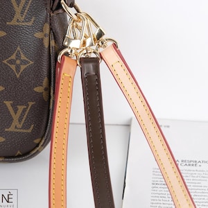 Vachetta Leather Bag Strap, Slim Purse Strap, Top Handle Shoulder Strap, Pochette Accessoires, Leather Bag Handle, Brown,Honey,Natural Color