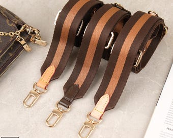 Adjustable Vachetta Leather Multi Pochette Bag Strap  Crossbody Purse Strap Honey, Natural, Dark Brown Color