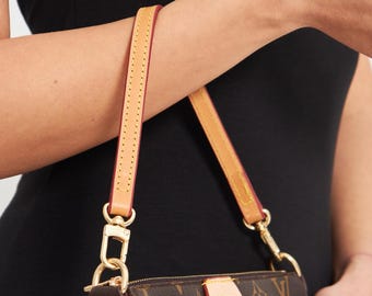 Tracolla in pelle Vachetta, colore marrone miele, ricambio per borsa, manico superiore, tracolla o borsa a spalla.