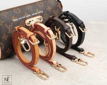 Premium Vachetta Leather Slim Purse Strap – Handcrafted Adjustable Bag Strap | 0.40 ınc 1 cm Thin Crossbody Leather Strap,