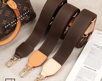 Adjustable Brown Vachetta Leather Crossbody Strap - 1.5 Inch Wide