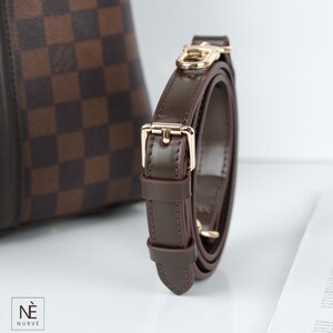 Alça de couro Vachetta para Pochette Accessoires, alça transversal ajustável para bolsa, alça de reposição para bolsa, cores Natural e Mel imagem 9