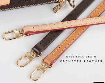 Vachetta Leather Bag Strap, Crossbody Bag Strap, Shoulder Strap for Pochette Accessoires, Handbags Purses, Top Handle Strap, Honey, Brown