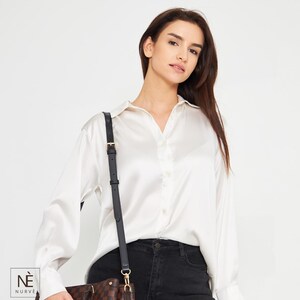 Alça de couro Vachetta para Pochette Accessoires, alça transversal ajustável para bolsa, alça de reposição para bolsa, cores Natural e Mel imagem 16