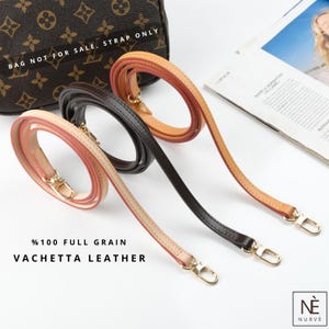 Vachetta Leather Purse Bag Strap Crossbody, Shoulder, or Top Handle  Slim Multi Pochette Honey, Brown, Natural
