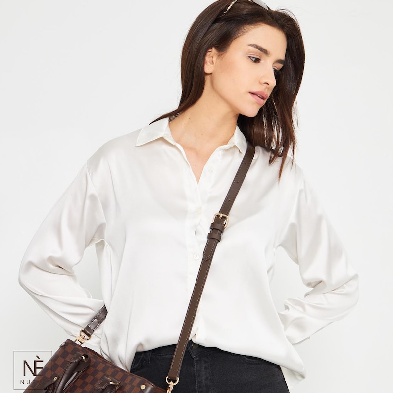 Alça de couro Vachetta para Pochette Accessoires, alça transversal ajustável para bolsa, alça de reposição para bolsa, cores Natural e Mel imagem 14