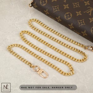 Geldbörse Kette Crossbody Kettenriemen Schulter Kette Riemen Ersatz für Damen Luxus Handtaschen - 8 &quot;- 52&quot;, Goldkette, Silbergurt,