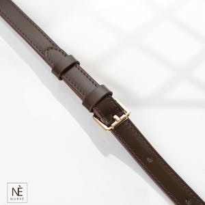 Alça de couro Vachetta para Pochette Accessoires, alça transversal ajustável para bolsa, alça de reposição para bolsa, cores Natural e Mel imagem 13