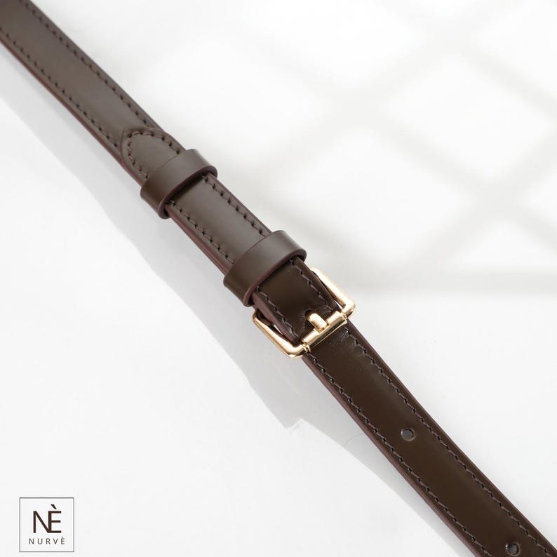Alça de couro Vachetta para Pochette Accessoires, alça transversal ajustável para bolsa, alça de reposição para bolsa, cores Natural e Mel imagem 13