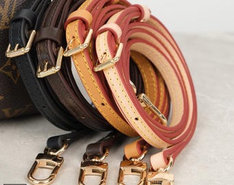 Handcrafted Vachetta Leather Slim Bag Strap – Adjustable Purse Strap