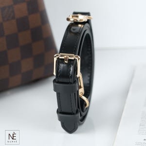 Alça de couro Vachetta para Pochette Accessoires, alça transversal ajustável para bolsa, alça de reposição para bolsa, cores Natural e Mel imagem 10
