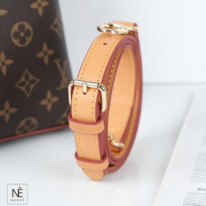 Alça de couro Vachetta para Pochette Accessoires, alça transversal ajustável para bolsa, alça de reposição para bolsa, cores Natural e Mel imagem 11
