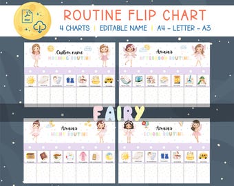 Kids' Routine Flip Chart: Visual Schedule, Chore Chart (Digital Download, PDF)