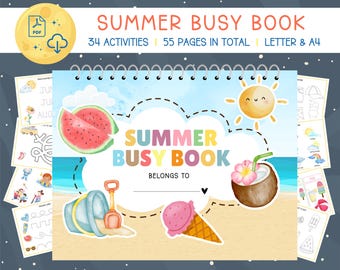 Summer Toddler Busy Book: Preschool Learning Binder (PDF Download)