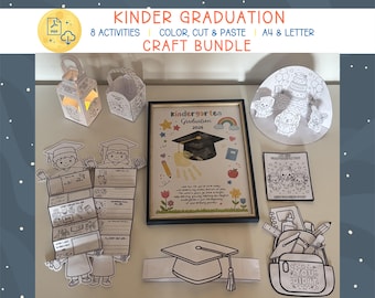Kindergarten Abschlussfeier Handwerk Bündel für Kinder, Letzter Schultag Aktivität für Kinder, Abschlussfeier Handabdruck Handwerk, Andenken für Kinder