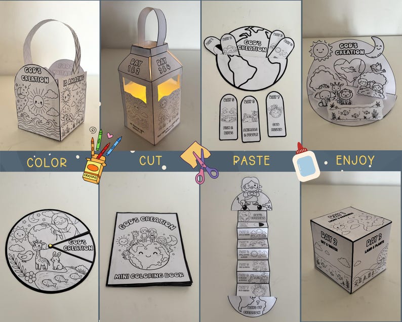 Gods Creation Craft Bundle, Bible Activity Pack for Kids, Christian ...
