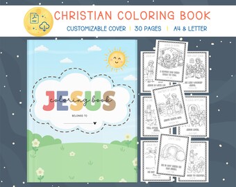 Jesus Coloring Book for Kids, Bible Verse Tracing, Sunday School Digital Download
