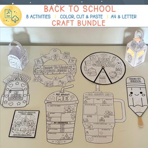 Pacchetto di lavoretti cristiani per il ritorno a scuola, attività creative bibliche per bambini, stampabili per la scuola domenicale, lavoretti per il VBS, PDF per l'istruzione domiciliare, da colorare, ritagliare e incollare