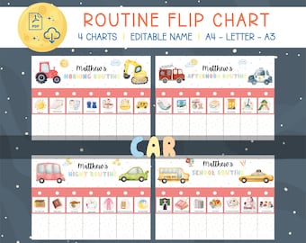 Lavagna a fogli mobili per la routine dei bambini: programma visivo per i più piccoli (download digitale)