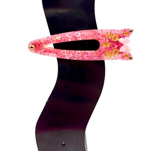 Pink Glitter Cat Hair Clip: Resin Alligator Barrette
