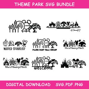 Theme Park SVG, Magical Svg, Castle, Trip SVG, What a Wonderful World Svg, Theme Park Vacation, World Park SVG, Castle Park Mouse Svg