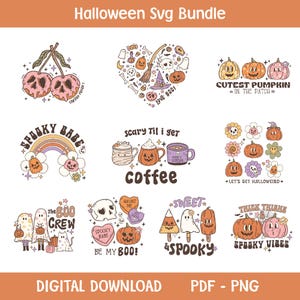Retro Halloween Png Bundle, Halloween Png Kokette, Halloween Bundle, Gruselige Saison Png, Herbst Png, Trendy Halloween, Halloween Png