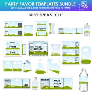 Party Favor Template, Party Favor Chip Bag Template, Chocolate Bar, Pringles Template, Chocolate Bar Wrapper, Rice Krispies, Canva Mockup