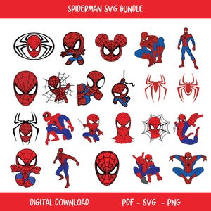 Pacote Spiderman Svg, Clipart do Homem-Aranha, Arquivos de Corte do Homem-Aranha para Circut, Silhueta do Homem-Aranha, Homem-Aranha Png, Homem-Aranha Svg, Homem-Aranha png