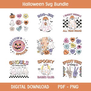 Retro Halloween Png Bundle, Halloween Png Kokette, Halloween Bundle, Gruselige Saison Png, Herbst Png, Trendy Halloween, Halloween Png