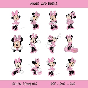 Roze muis Svg Png-bundel, strik stippen roze, muis polkadots Svg, verjaardag Svg, muis verjaardag Svg, retro muis Svg, klassieke muis, stip boog Svg