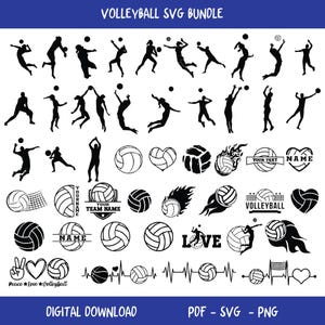 Volleyball Svg Bundle, Volleyball Clipart, Volleyball Silhouette, Volleyball, volleyball Player Svg, Volleyball Cricut,Volleyball Silhouette