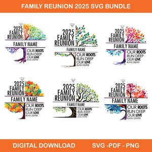 Familientreffen Baum 2025 SVG PNG Familienbaum-Svg Designs Baum des Lebens Wiedervereinigung-Svg Png Familientreffen-Hemden Ideen