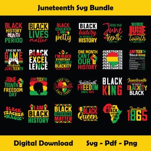 Bundle Juneteenth PNG SVG, mois de l'histoire des Noirs, célébrer 1865, nous sommes l'histoire des Noirs, roi noir nutrition svg, svg 1865, célébrer Juneteenth