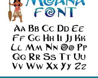 Moana Font Svg Bundle, Moana Font Svg Cut FIle For Circut, Moana Alphabet Letters Clipart, Cartoon Font Letters Svg, Cartoon Moana Font Svg